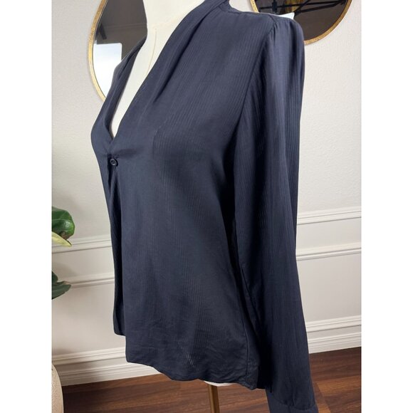 Cloth & Stone by Anthropologie Black Tencel Faux Wrap Blouse • Size Small - Picture 5 of 10